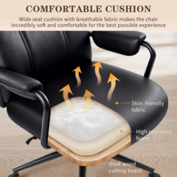 Mid Century Modern Swivel Desk Chair With Ergonomic Lumbar Support Office Chair - thumbnail 6