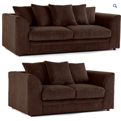 Jumbo Cord Chocolate 3+2 Sofa Set