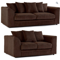 Jumbo Cord Chocolate 3+2 Sofa Set