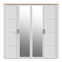 Furniture To Go Bohol 2 Door 2 Mirrored Door Wardrobe In Riviera Oak/white - thumbnail 2