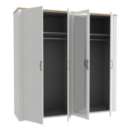 Furniture To Go Bohol 2 Door 2 Mirrored Door Wardrobe In Riviera Oak/white - thumbnail 3