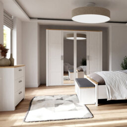 Furniture To Go Bohol 2 Door 2 Mirrored Door Wardrobe In Riviera Oak/white - thumbnail 5