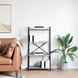 Berkfield Bookcase Grey Sonoma 60 X 30 X 118 Cm Engineered Wood - thumbnail 4