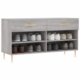 Berkfield Industrial Shoe Bench Grey Sonoma 102X35X55 Cm Engineered Wood - thumbnail 3