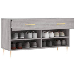 Berkfield Industrial Shoe Bench Grey Sonoma 102X35X55 Cm Engineered Wood - thumbnail 4
