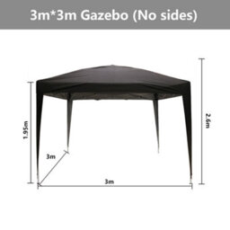 Sundaze 3X3M Black Pop Up Gazebo Tent Outdoor Garden Shelter Folding Marquee Canopy With Frame (No Side Panels) - thumbnail 2