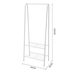 Living And Home White Metal Freestanding Coat Rack For Bedroom 60Cm W X 36Cm D X 152Cm H - thumbnail 9