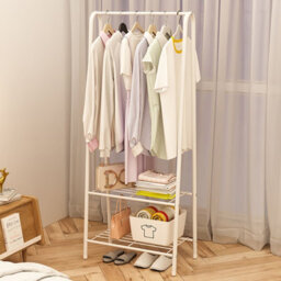 Living And Home White Metal Freestanding Coat Rack For Bedroom 60Cm W X 36Cm D X 152Cm H - thumbnail 2