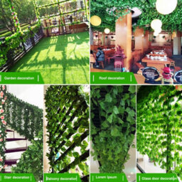 Amorly 24Pcs 220Cm Green Vines Fake Plant Vine Leaves, Hanging Fake Vine Leaves, Home Kitchen Garden Office Wedding Wall Decor - thumbnail 2