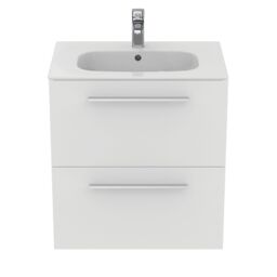 Ideal Standard I.life A Matt White Wall-Mounted Vanity Unit & Basin Set With 2 Chrome Effect Handle (W)600mm (H)630mm - thumbnail 4