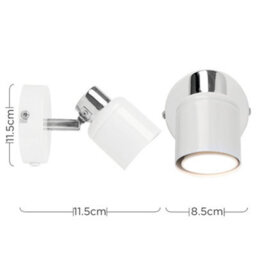 Valuelights White Indoor Wall Spotlight And Gu10 Spotlight Led 5W Cool White 6500K Bulb - thumbnail 6