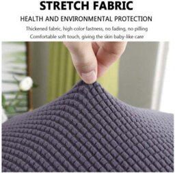 Stretchable Square Pouf Cover 35X35 - Soft Jacquard Ottoman To Protect Your Footrest With Elasticated Bottom Machine Washable - thumbnail 4