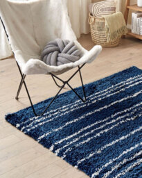 Beliani Shaggygy Rug Tashir Blue 200 X 300 Cm - thumbnail 2