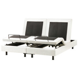 Beliani Adjustable Bed Without Headboard Boucle Duke 180 X 200 Cm (Eu Super King) Off-White - thumbnail 6