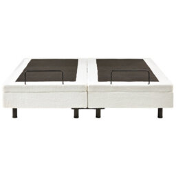 Beliani Adjustable Bed Without Headboard Boucle Duke 180 X 200 Cm (Eu Super King) Off-White - thumbnail 8