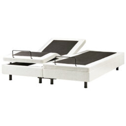 Beliani Adjustable Bed Without Headboard Boucle Duke 180 X 200 Cm (Eu Super King) Off-White - thumbnail 5