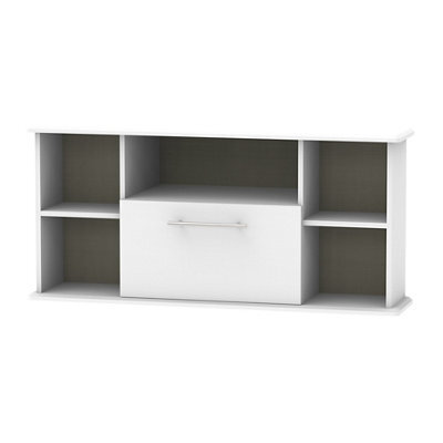 Bergamo Ready Assembled Matt Grey Corner Tv Unit With 2 Shelves, (H)51Cm X (W)112Cm X (D)51.5Cm - image 1