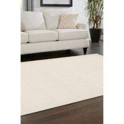 Melrose Colorama Plain Ivory White Medium Indoor Area Rug 120/170Cm