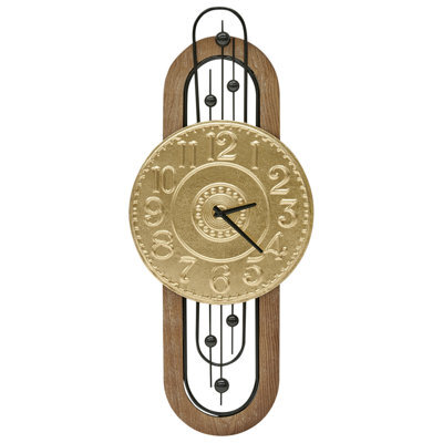 Beliani Wall Clock Nobelium 36 Cm Metal Gold - image 1