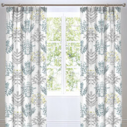 Dreams & Drapes Emily Botanical Print Pair Of Pencil Pleat Curtains With Tie-Backs - thumbnail 1