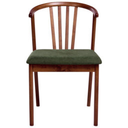 Beliani Set Of 2 Dining Chairs Craig Wood Dark Brown/ Green - thumbnail 5