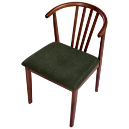 Beliani Set Of 2 Dining Chairs Craig Wood Dark Brown/ Green - thumbnail 7