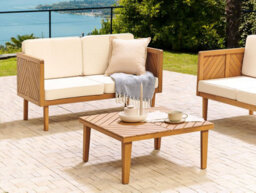 Beliani Garden Coffee Table Baratti 70 Cm 70 Cm Acacia Wood Brown - thumbnail 2