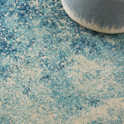 Navy Light Blue Luxurious Modern Abstract Dining Room Rug-114Cm X 175Cm - thumbnail 4