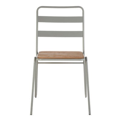 Orsina Grey Metal And Elmwood Chair, Ready To Enjoy Metal Outdoor Chair, Stylish Easy To Clean Occasional Chair - image 1