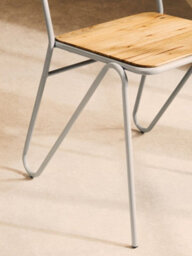 Orsina Grey Metal And Elmwood Chair, Ready To Enjoy Metal Outdoor Chair, Stylish Easy To Clean Occasional Chair - thumbnail 8