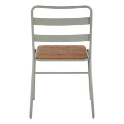 Orsina Grey Metal And Elmwood Chair, Ready To Enjoy Metal Outdoor Chair, Stylish Easy To Clean Occasional Chair - thumbnail 4