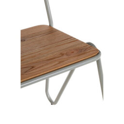 Orsina Grey Metal And Elmwood Chair, Ready To Enjoy Metal Outdoor Chair, Stylish Easy To Clean Occasional Chair - thumbnail 6