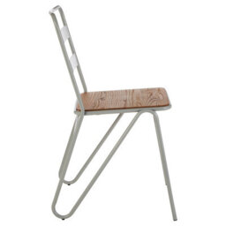 Orsina Grey Metal And Elmwood Chair, Ready To Enjoy Metal Outdoor Chair, Stylish Easy To Clean Occasional Chair - thumbnail 3