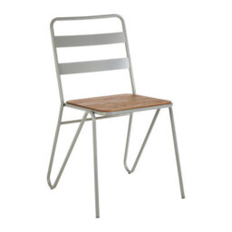 Orsina Grey Metal And Elmwood Chair, Ready To Enjoy Metal Outdoor Chair, Stylish Easy To Clean Occasional Chair - thumbnail 2