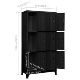 Vidaxl Locker Cabinet Black 90X45X180 Cm Steel - thumbnail 8
