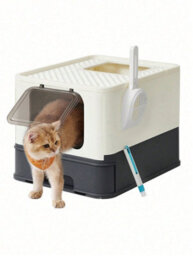 Songmics Feandrea Hidden Cat Litter Box, Cat Litter Tray With Hood, Slide-Out Tray,scoop, Brush,max. Load 15 Kg,anti-Tracking, Anti-Leaking - thumbnail 8