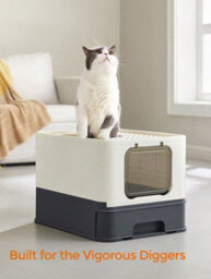 Songmics Feandrea Hidden Cat Litter Box, Cat Litter Tray With Hood, Slide-Out Tray,scoop, Brush,max. Load 15 Kg,anti-Tracking, Anti-Leaking