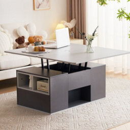 Btm Grey Lifttop Coffee Table With Storage, 2 Drawers, Sofa Tea Table For Living Room, 100X51X47Cm - thumbnail 3