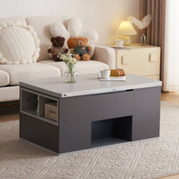 Btm Grey Lifttop Coffee Table With Storage, 2 Drawers, Sofa Tea Table For Living Room, 100X51X47Cm - thumbnail 2