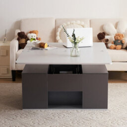 Btm Grey Lifttop Coffee Table With Storage, 2 Drawers, Sofa Tea Table For Living Room, 100X51X47Cm - thumbnail 9