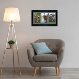 AK Frames 40X20Cm Black Modern Multi Photo Frame With Pompadour Mount - Holds 3 Apertures (3X) 6X4 Photos - thumbnail 3