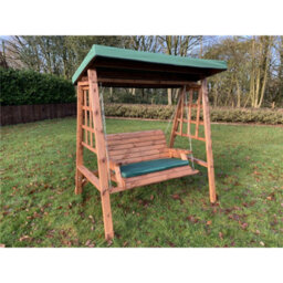 Marlborough Traditional Brighton Two Seater Swing With 1 X Bench Cushion Green & 1 X Scatter Cushion Green - thumbnail 1