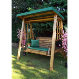 Marlborough Traditional Brighton Two Seater Swing With 1 X Bench Cushion Green & 1 X Scatter Cushion Green - thumbnail 3