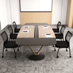 Costway Set Of 2 Armless Reception Chairs Stackable Office Guest Chairs With Mesh Back - thumbnail 5