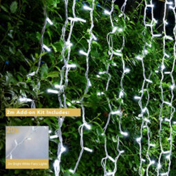 Christmas Tree World Crownvine 2 Pack 20 Led Bright White Curtain Lights 2M - White Rubber Cable (For Crownvine Lights) - thumbnail 2
