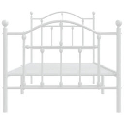 Berkfield Metal Bed Frame With Headboard And Footboard White 90X190 Cm - thumbnail 5