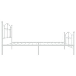Berkfield Metal Bed Frame With Headboard And Footboard White 90X190 Cm - thumbnail 6