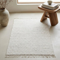 Garden Greatness Ecru Hand Woven Cotton Project Rug - thumbnail 1