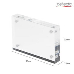 Deflecto Yearntree Deflecto 15mm Magnetic Double Sided Display Block Photo Frame, Clear, Transparent, Picture Display, Business Card Size - thumbnail 4