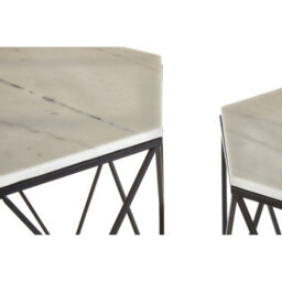 Orsina Industrial Design Set Of Two Hexagonal Side Tables, Versatile Table For Livingroom, Everyday Use Lounge Table - thumbnail 3